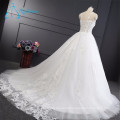 Tulle Simple Elegant Lace Appliques Sexy White Wedding Dress